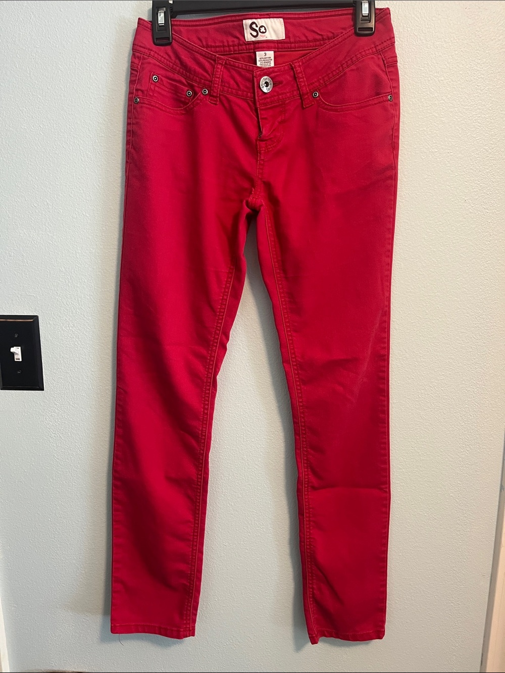 SO Women's Bright Red Skinny Jeans
